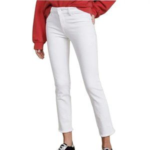 DL1961 Mara Instasculpt Ankle Straight Leg Frayed Hem Cropped Denim Jeans Oakley